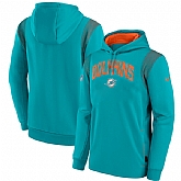 Mens Miami Dolphins Aqua Sideline Stack Performance Pullover Hoodie,baseball caps,new era cap wholesale,wholesale hats